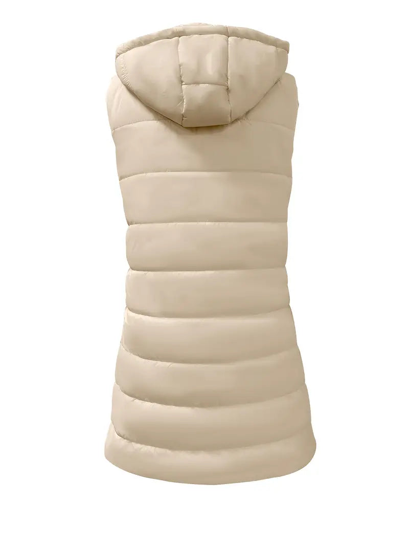 Colete-Feminino-Puffer-com-Touca-Caqui