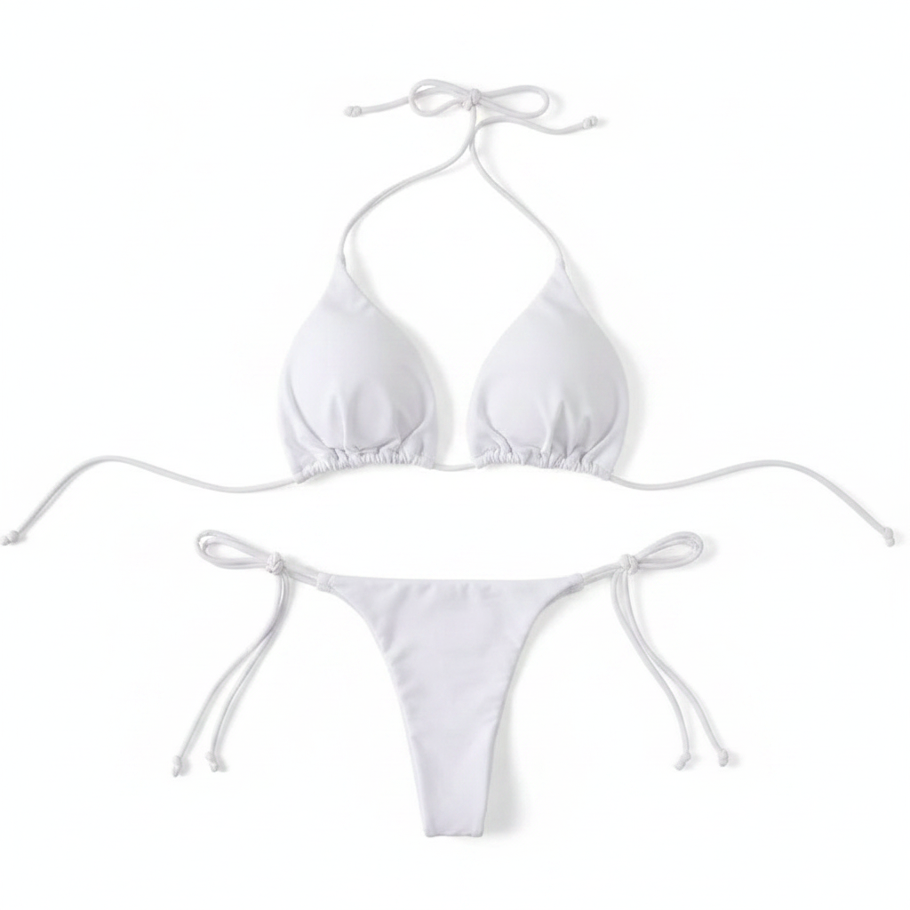 Biquíni Fio Dental Branco - Fundo Branco