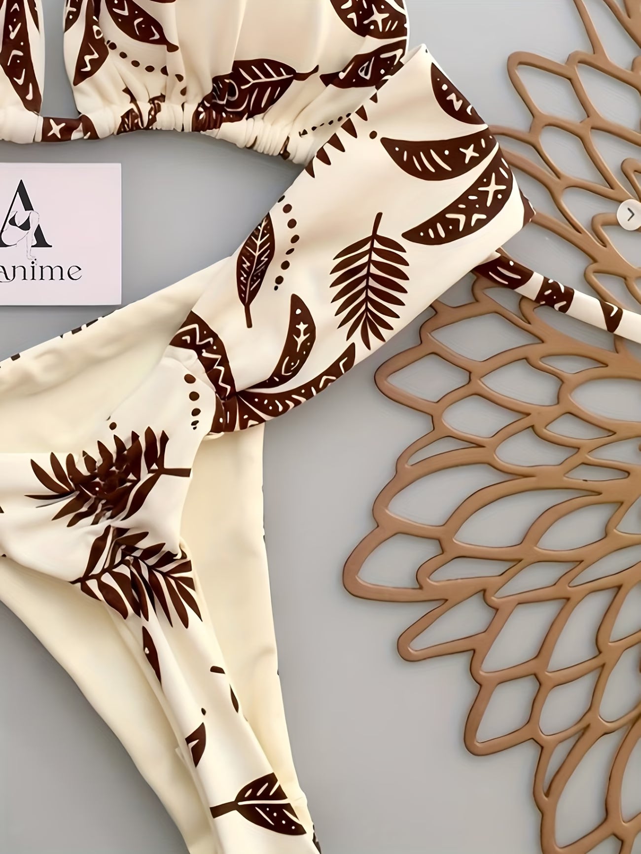 Biquíni Branco Fio Dental Estampado