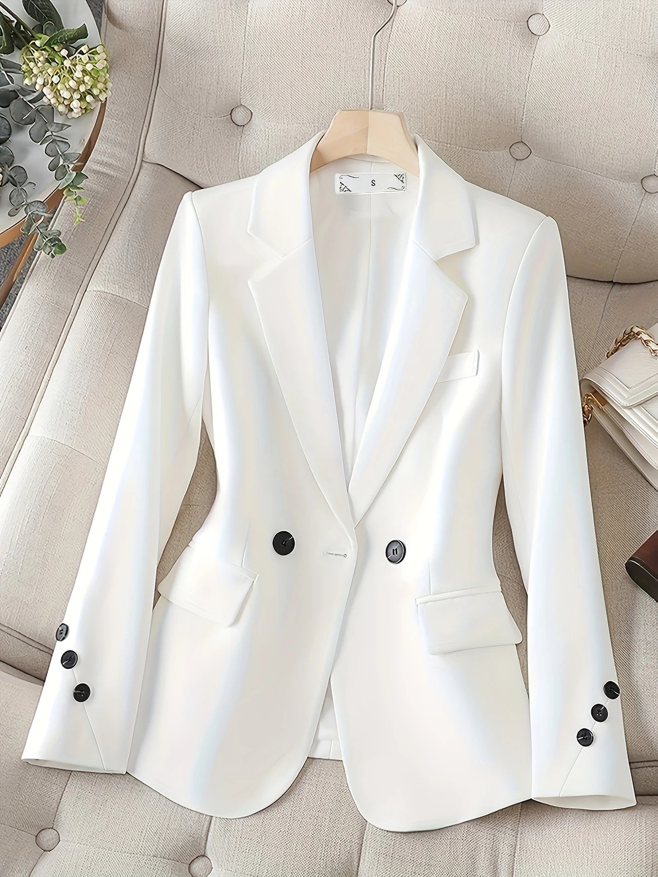 Blazer-Feminino-Branco-com-Botao
