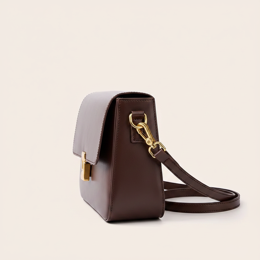 Lateral Bolsa Feminina de Couro Genuíno Premium | Elegante e Versátil
