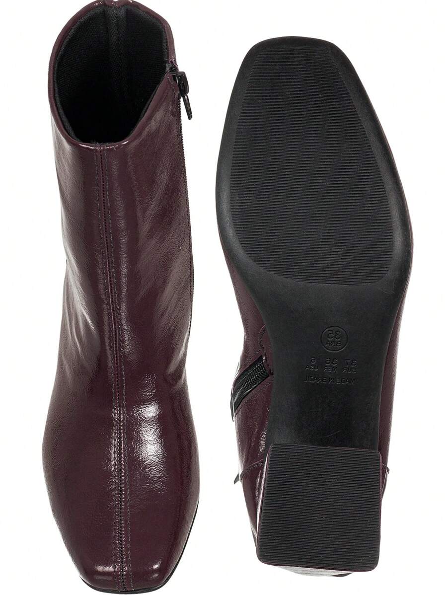 Bota Feminina Cano Curto Salto Bloco Médio 