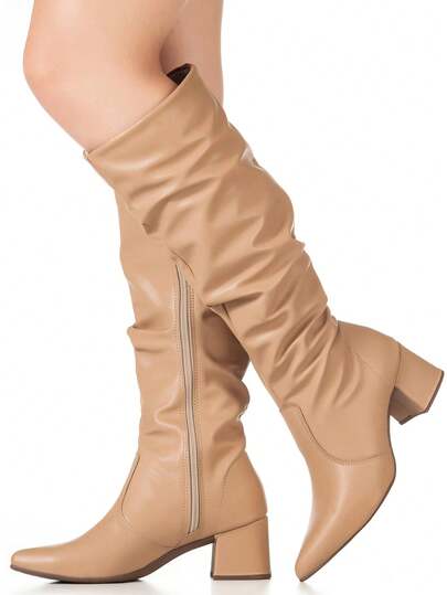 Bota-Feminina-Cano-Longo-Bege-Enrugado