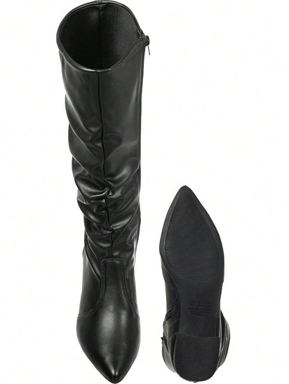 Bota-Feminina-Cano-Longo-Preto-Enrugado