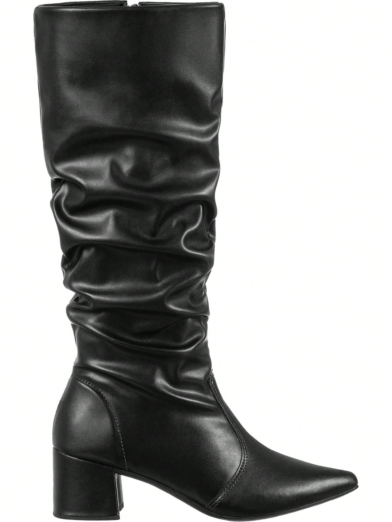 Bota-Feminina-Cano-Longo-Preto-Enrugado