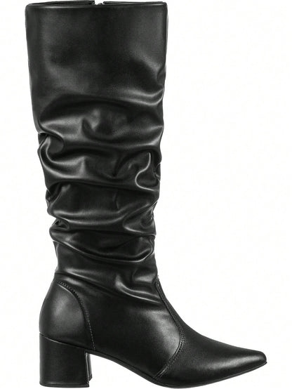 Bota-Feminina-Cano-Longo-Preto-Enrugado