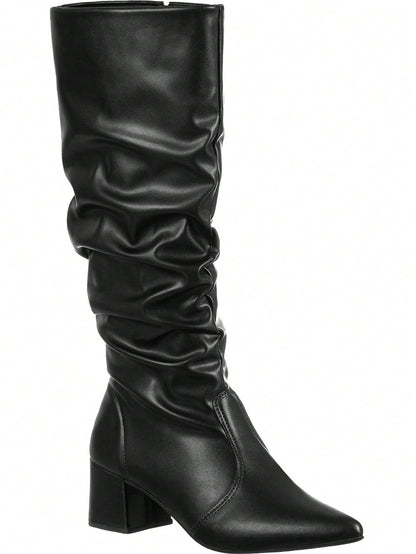 Bota-Feminina-Cano-Longo-Preto-Enrugado