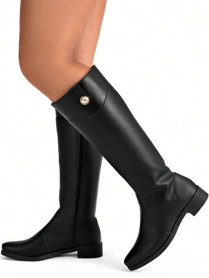 Bota-Feminina-Cano-Longo-Salto-Baixo-Preta