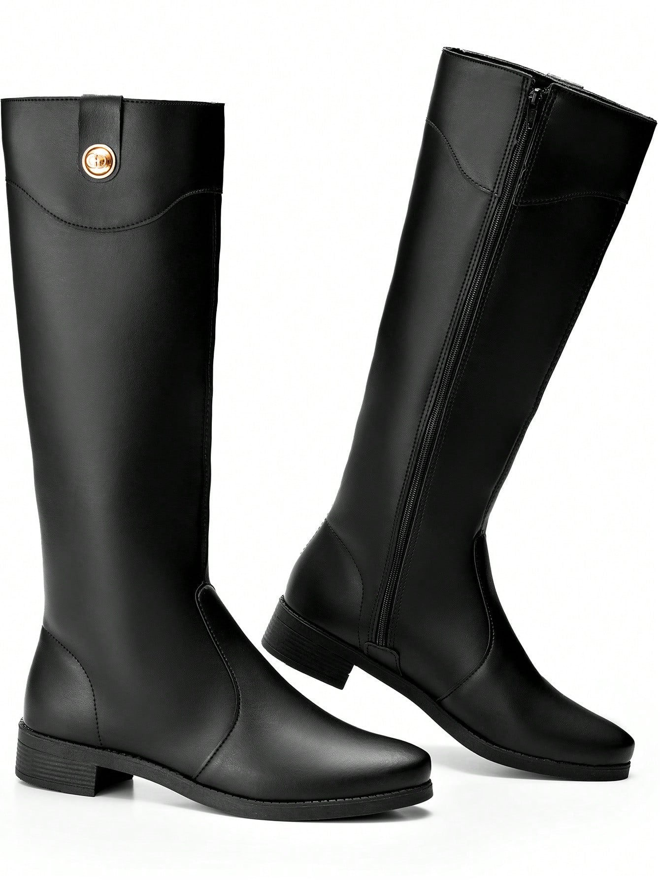 Bota-Feminina-Cano-Longo-Salto-Baixo-Preta