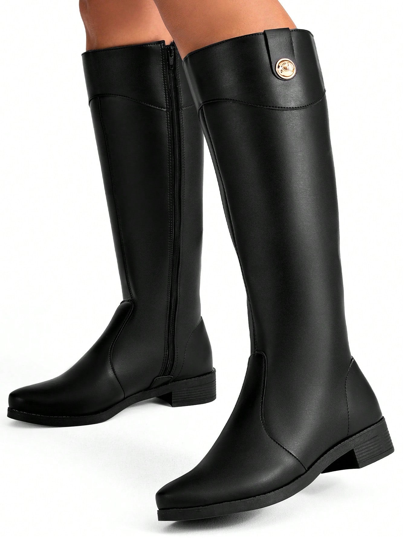 Bota-Feminina-Cano-Longo-Salto-Baixo-Preta