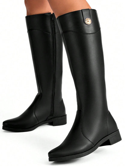 Bota-Feminina-Cano-Longo-Salto-Baixo-Preta