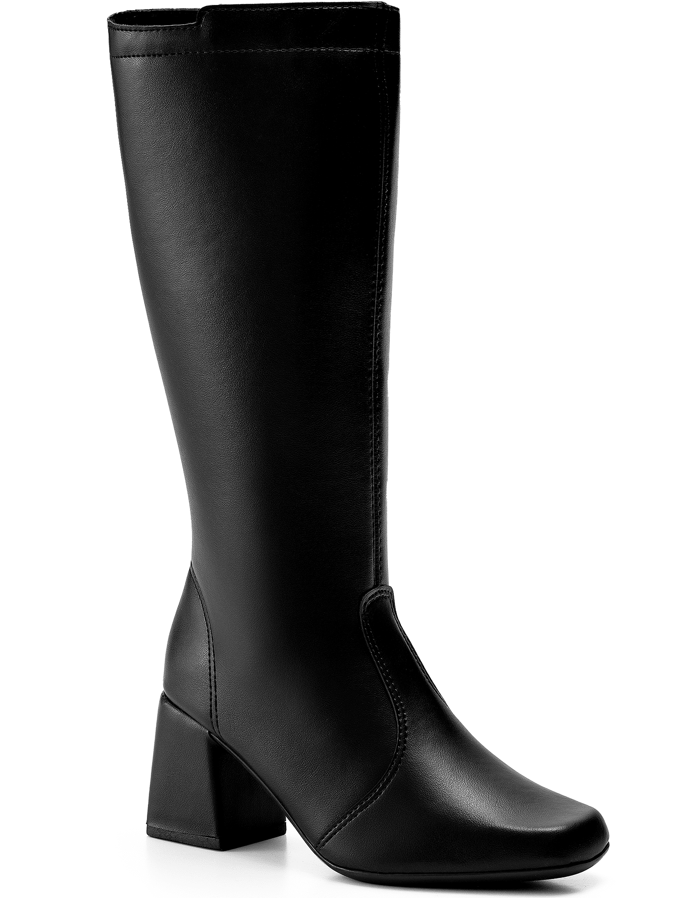Bota-Feminina-Cano-Longo-Salto-Grosso-Preta