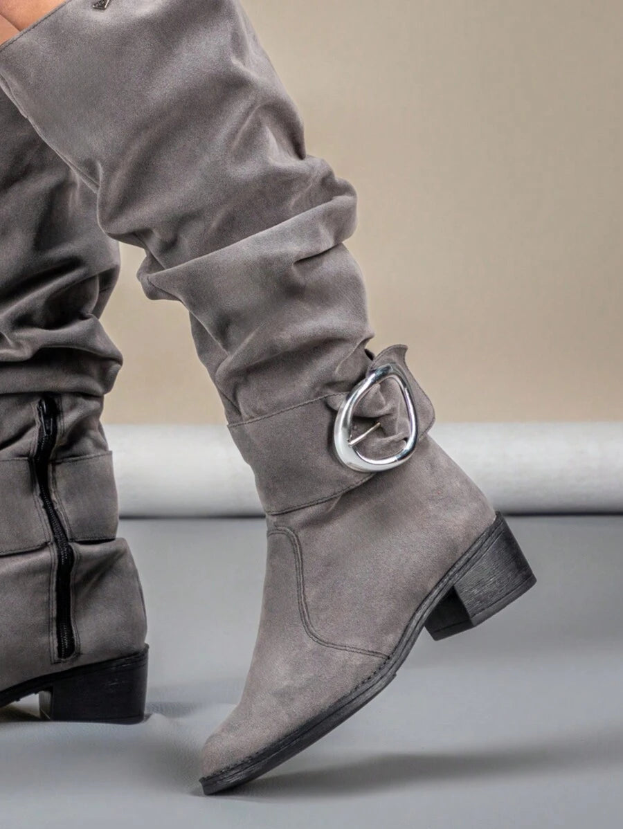 Bota Feminina Montaria Cano Longo Enrrugado