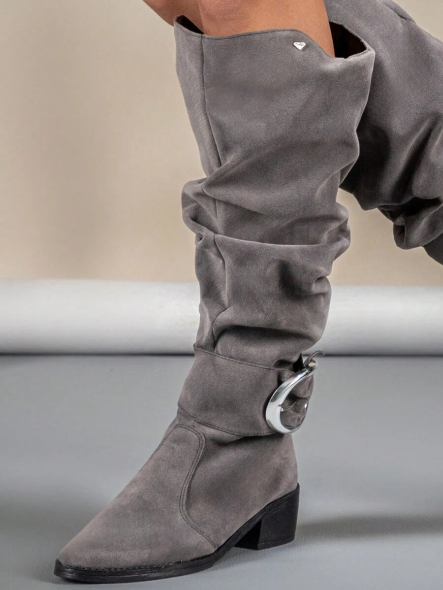 Bota Feminina Montaria Cano Longo Enrrugado