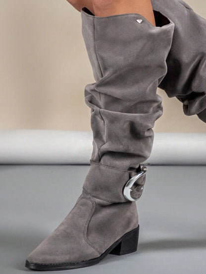 Bota Feminina Montaria Cano Longo Enrrugado