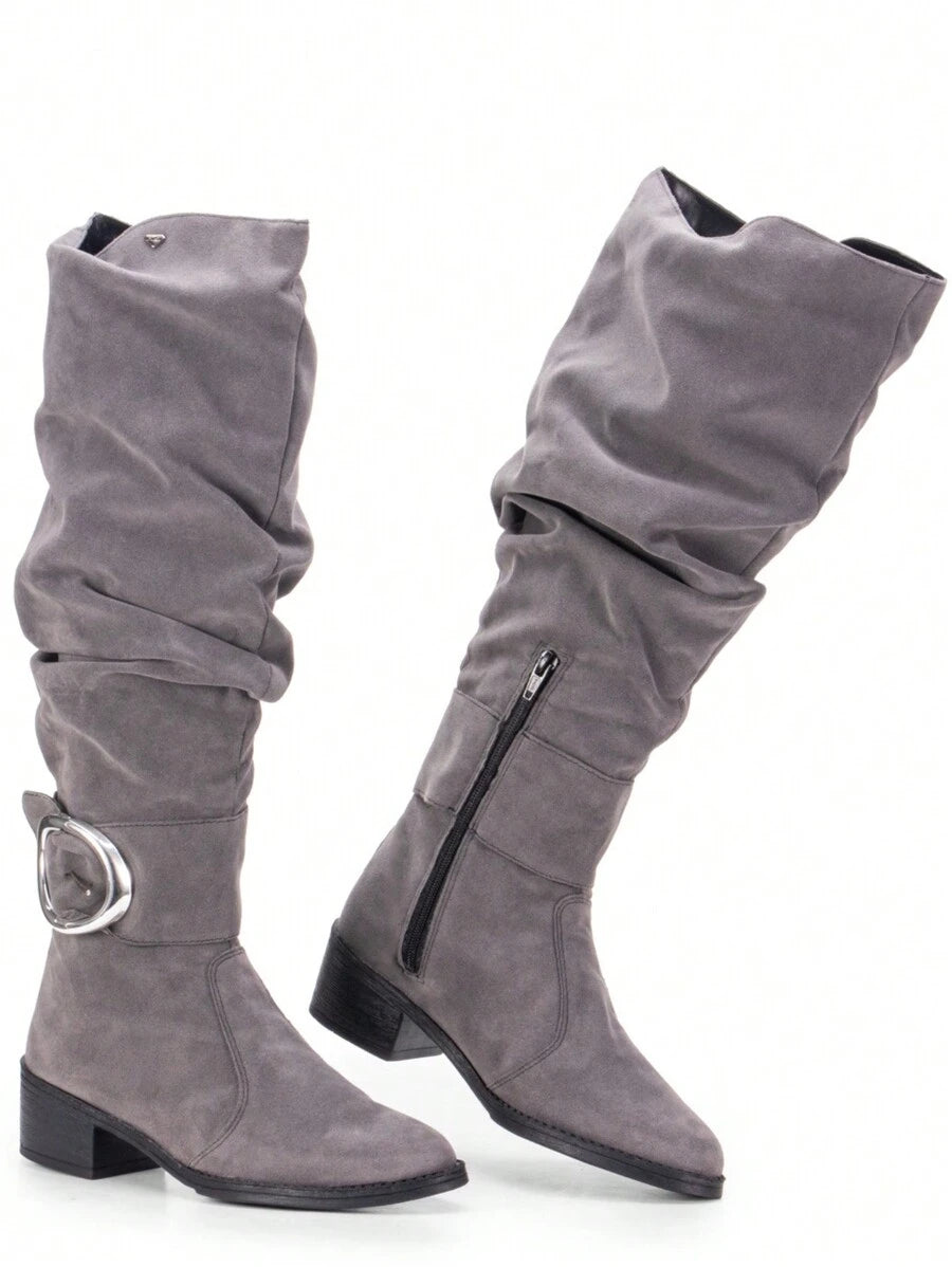 Bota Feminina Montaria Cano Longo Enrrugado