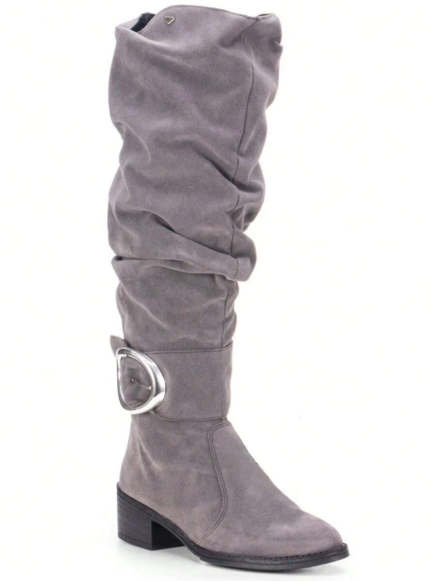 Bota Feminina Montaria Cano Longo Enrrugado