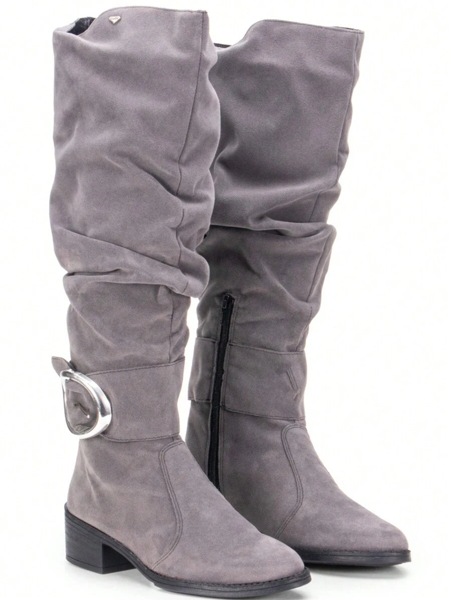 Bota Feminina Montaria Cano Longo Enrrugado