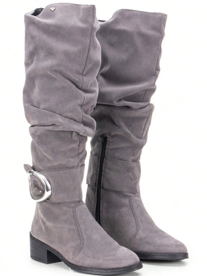 Bota Feminina Montaria Cano Longo Enrrugado