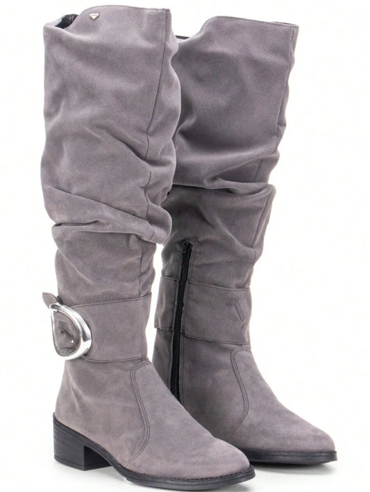 Bota Feminina Montaria Cano Longo Enrrugado