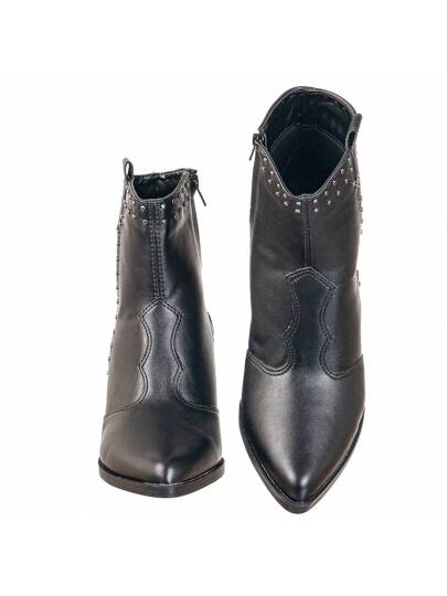 Bota-Feminina-Texana-Cano-Curto-com-Strass-Preta