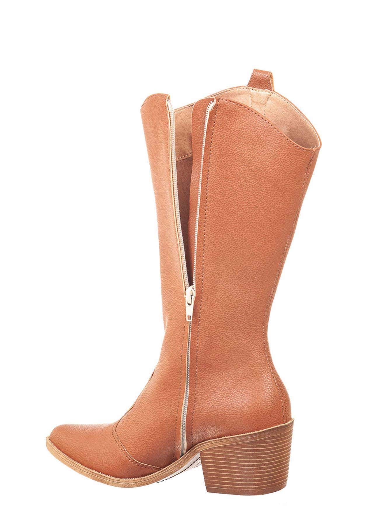 Bota-Feminina-Texana-Cano-Médio-Caramelo