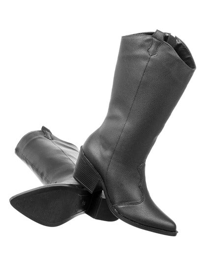 Bota-Feminina-Texana-Cano-Médio-Preta