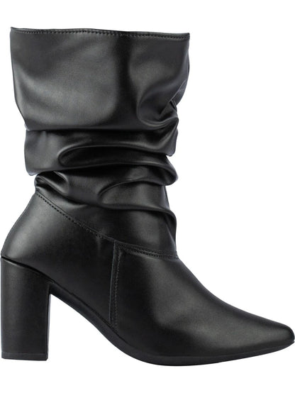 Bota Feminina Tratorada Enrrugada Cano Médio