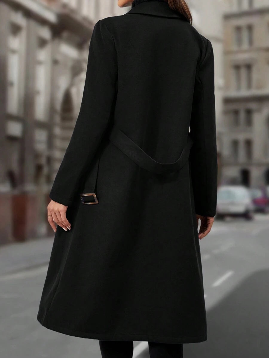 Casaco Feminino Longo Dani Preta - Tecido Premium