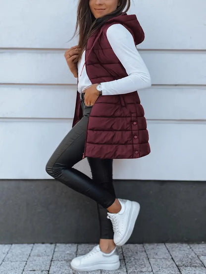 Colete-Feminino-Puffer-com-Touca-Borgonha
