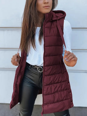 Colete-Feminino-Puffer-com-Touca-Borgonha