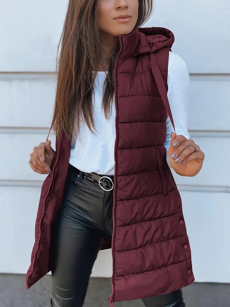 Colete-Feminino-Puffer-com-Touca-Borgonha
