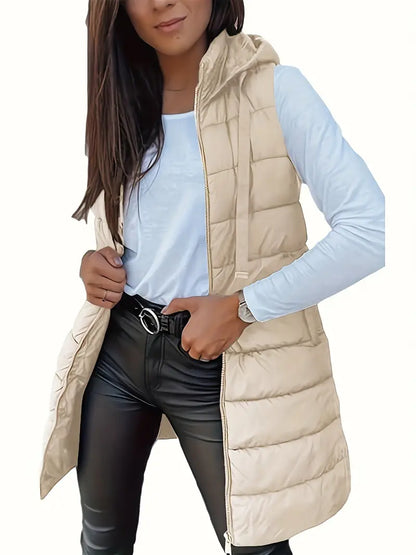 Colete-Feminino-Puffer-com-Touca-Caqui