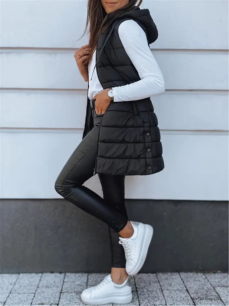 Colete-Feminino-Puffer-com-Touca-Preta