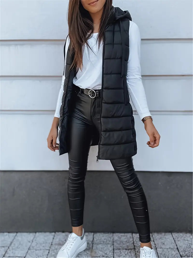 Colete-Feminino-Puffer-com-Touca-Preta