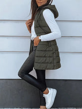 Colete-Feminino-Puffer-com-Touca-Verde-Militar