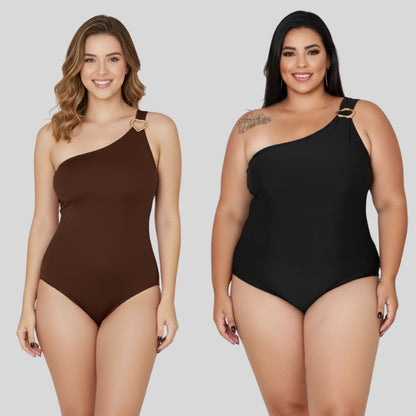 Maô Body Feminino Ombro Único Plus Size  Premium