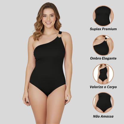 Maô Body Feminino Ombro Único Plus Size  Premium