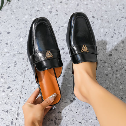 Mule Feminino Bico Quadrado Loafer