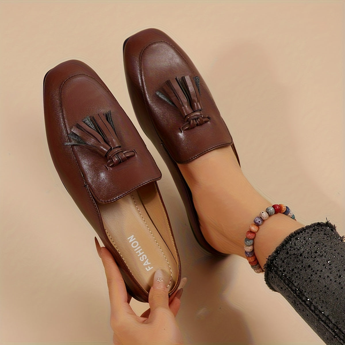 Mule Feminino Mocassim Tassel