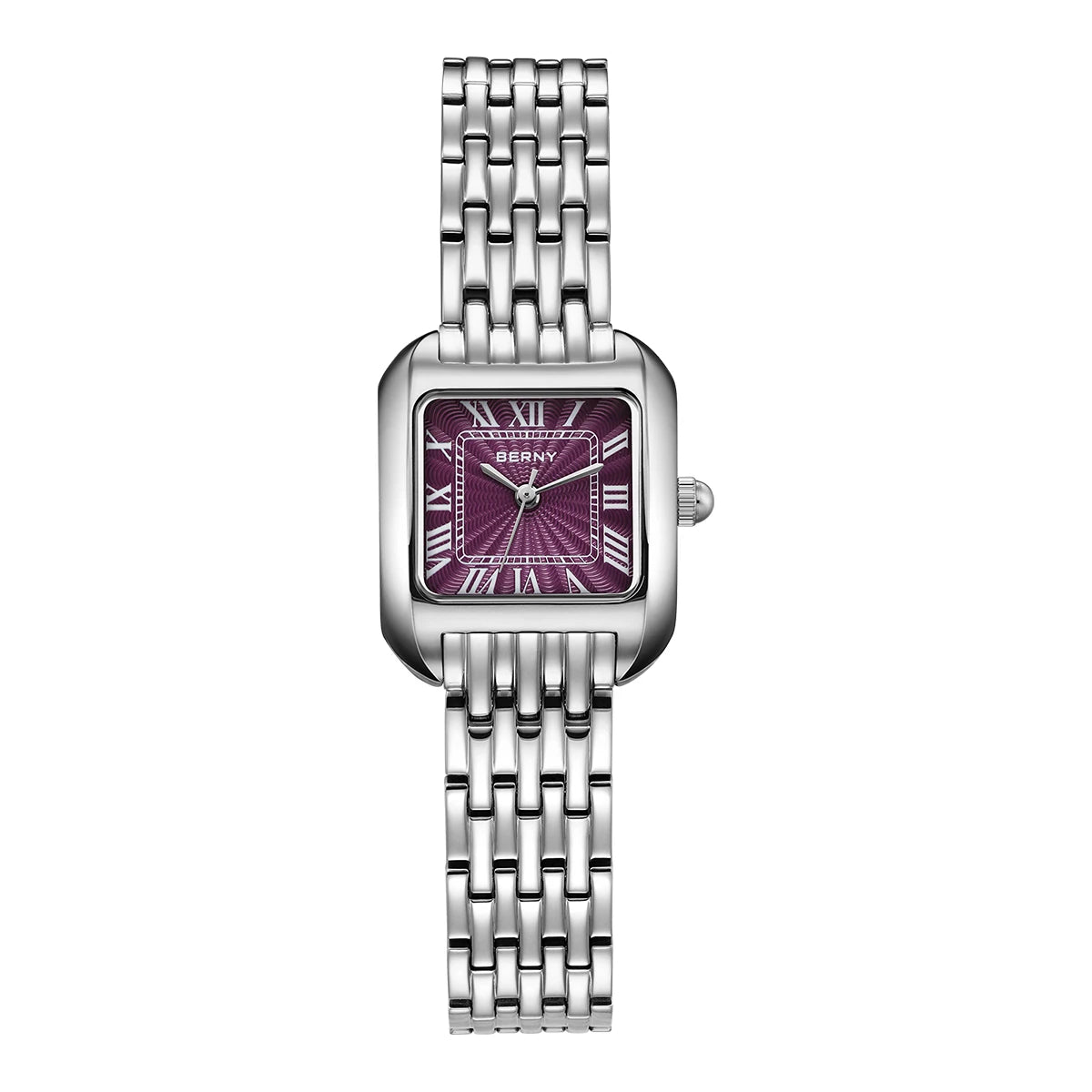 Relógio Feminino Berny Quadrado Premium | Prata com Movimento Miyota