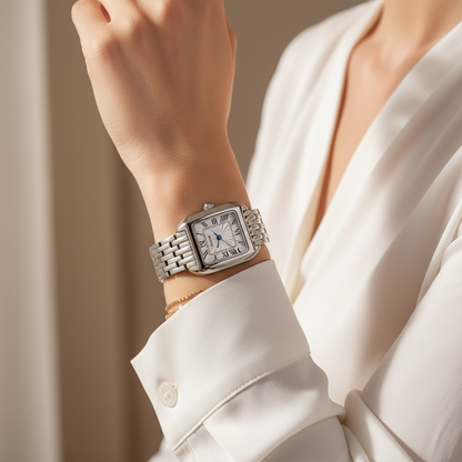 Relógio Feminino Berny Quadrado Premium | Prata com Movimento Miyota