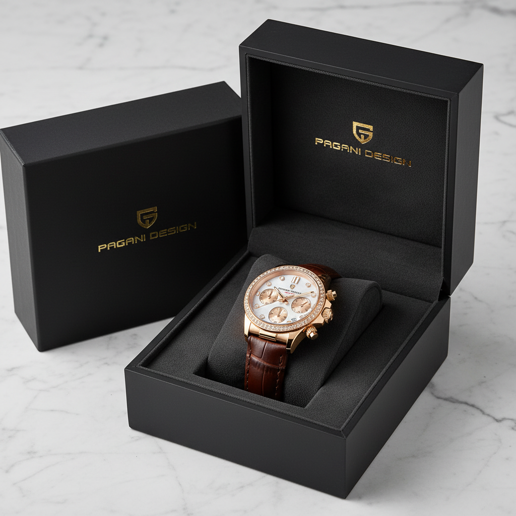 Relógio Feminino Pagani Design Luminous Premium | Ponteiros Luminosos e Vidro de Safira