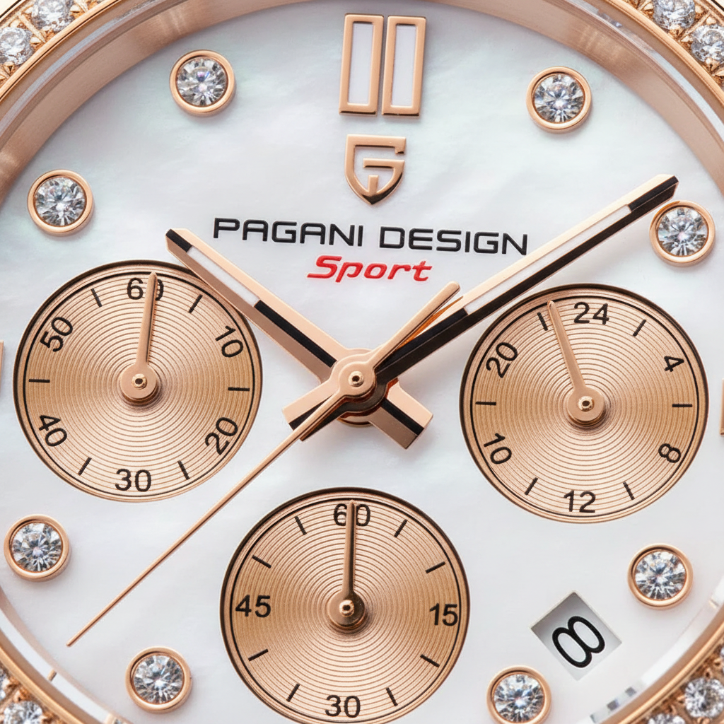 Relógio Feminino Pagani Design Luminous Premium | Ponteiros Luminosos e Vidro de Safira