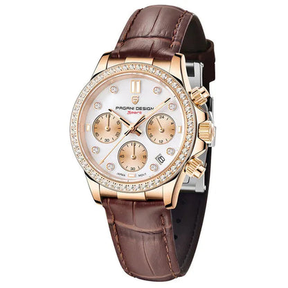 Relógio Feminino Pagani Design Luminous Premium | Ponteiros Luminosos e Vidro de Safira