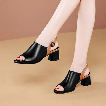 Sandália-Feminina-em-Couro-Peep-Toe