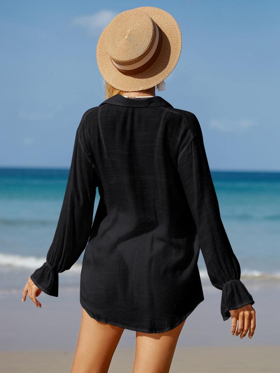 Saída-de-Praia-Elegante-Conjunto-Camisa-e-Short