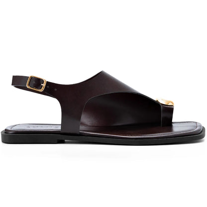 Sandália Feminina Rasteira Flat Metalizada