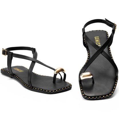 Sandália-Feminina-Rasteira-Metalizada