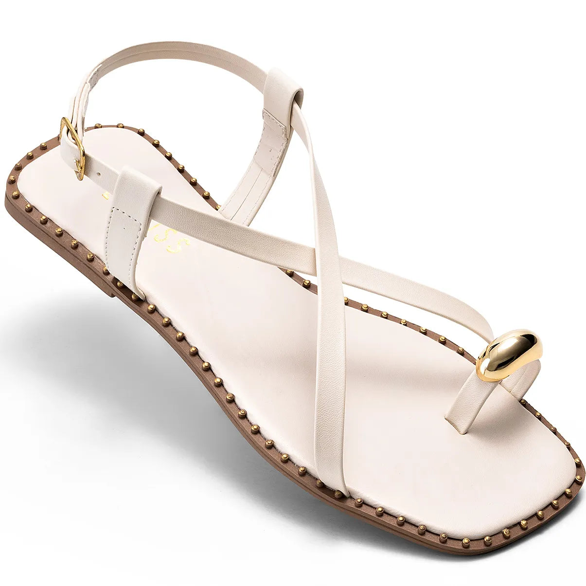 Sandália-Feminina-Rasteira-Metalizada